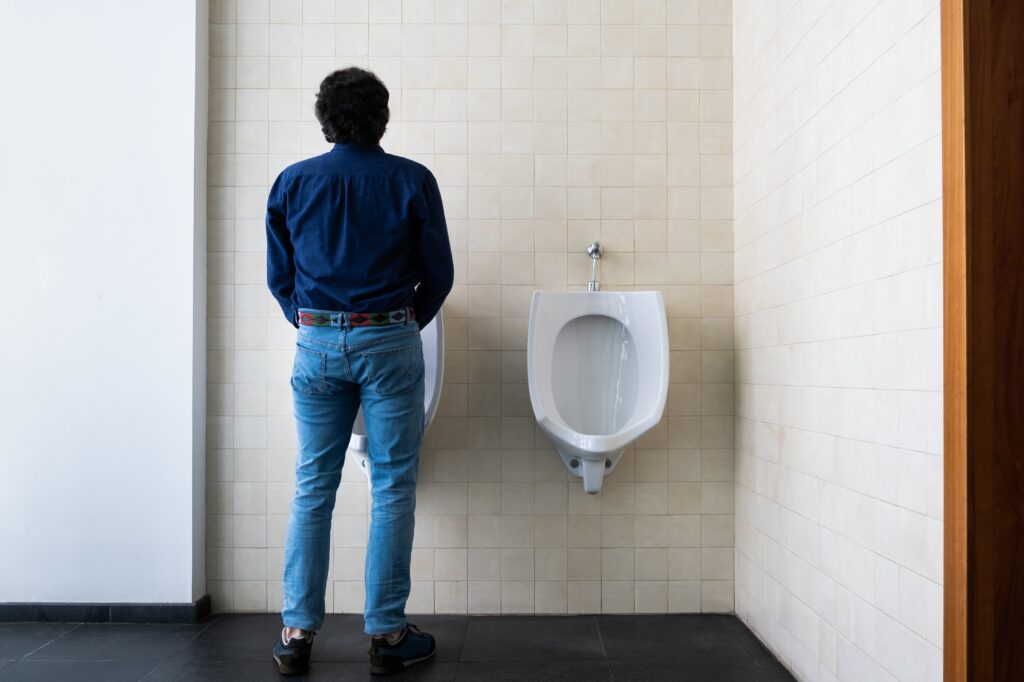 urinal and man